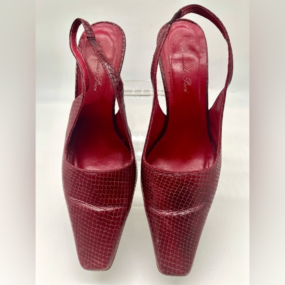 Marcelo Paci Women’s Elegant Red Slingback Heels Sz 8.5